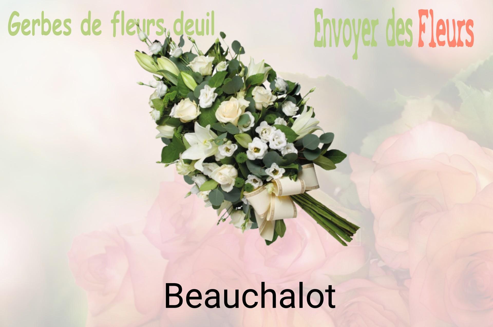 Gerbe de fleurs de deuil livrée à Beauchalot